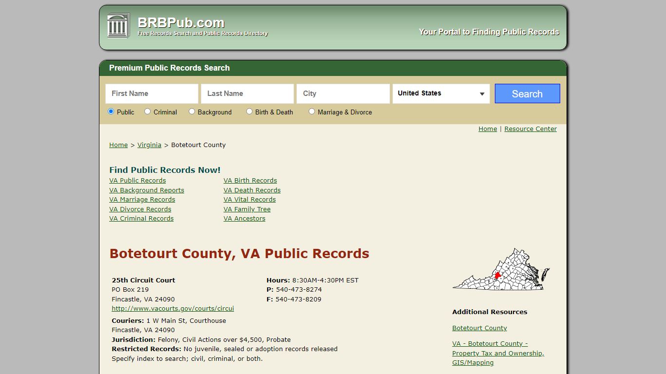 Botetourt County Public Records | Search Virginia ...